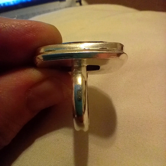 New Real Beautiful Turquoise 925 Perfect Size SIlver Unique Ring Women's Jewelry - Picture 4 of 6